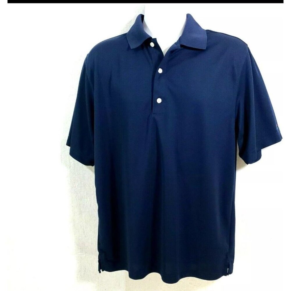 VTG 90s Greg Norman Shark Attack Mens Size 2XL Blue Short Sleeve Golf Polo Shirt